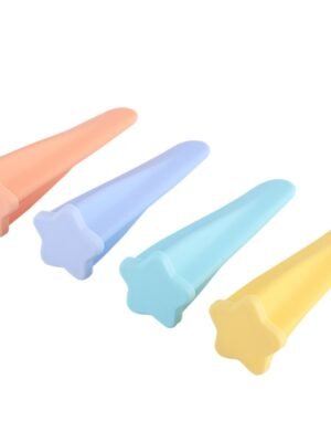 4 in 1 Children Star Popsicle Mold Set Food Grade Silicone Ice Cream Mold Random Colour Delivery