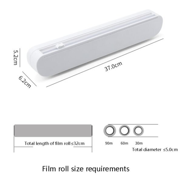 Suction Cup Type Cling Film Cutter Household Plastic Wrap Adjustable Storage Cutting Box, Suction Cup Cling Film Cutter