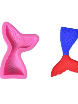 Mini Mermaid Tail Liquid Silicone Mold Fondant Baking Mold, Small (Pink) 15-95, Large (Pink) 15-94, Small (Gray) 15-95, Large (Gray) 15-94