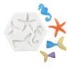 Ocean Series Big And Small Fishtail Starfish Seahorse DIY Baking Liquid Silicone Mold, Gray, Pink