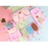 Cute Cartoon Silicone Ice Cream Popsicle Mold with Lid & Stick, Love, Snowman, Feet, Wavy