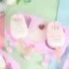 Cute Cartoon Silicone Ice Cream Popsicle Mold with Lid & Stick, Love, Snowman, Feet, Wavy