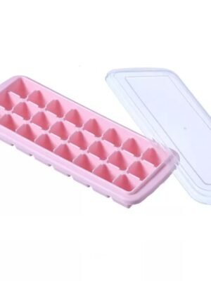 Creative 24 Grid Silicone Ice Tray Home Large Ice Cube Mold Ice Box with Lid, Light Pink, Sky Blue, Mint Green