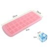 Creative 24 Grid Silicone Ice Tray Home Large Ice Cube Mold Ice Box with Lid, Light Pink, Sky Blue, Mint Green