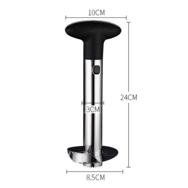 TBD059495401A_3.jpg 2 PCS Stainless Steel Pineapple Peeler Slicers Fruit Cutter Kitchen Tools, Pineapple Corer Slicer (Black handle), Pineapple Corer Slicer (Yellow handle), Pineapple Corer Slicer (Fruit Green handle)