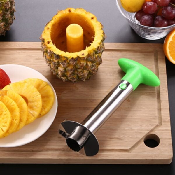 TBD059495401A_9.jpg 2 PCS Stainless Steel Pineapple Peeler Slicers Fruit Cutter Kitchen Tools, Pineapple Corer Slicer (Black handle), Pineapple Corer Slicer (Yellow handle), Pineapple Corer Slicer (Fruit Green handle)