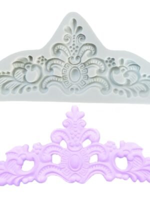Retro Embossed Fondant Chocolate Cake Silicone Mold, Grey, Pink