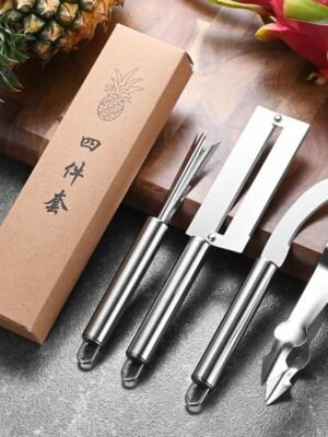 4 In 1 Stainless Steel Pineapple Knife Fruit Knife Sugar Cane Peeler