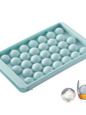 33 Grid Round Ice Hockey Mold With Lid Ice Box Small Marble Ice Tray, Random Color Delivery, Large  Blue, Large Pink, Small Blue, Small Pink