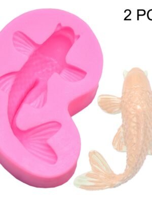 2 PCS Goldfish Baking Fondant Silicone Mold Cake Decorating, Goldfish