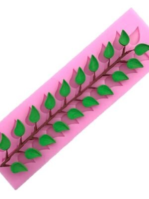 Long Strip Lace Tree Leaf  Fondant Silicone Mold
