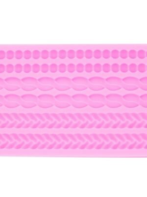 Pearl Twist Braided Fondant Cake Silicone Mold, Pink, Grey