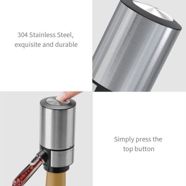 Electric Red Wine Decanter Dispenser,Style:, Black ABS, Red ABS, Stainless Steel, Stainless Steel With Base