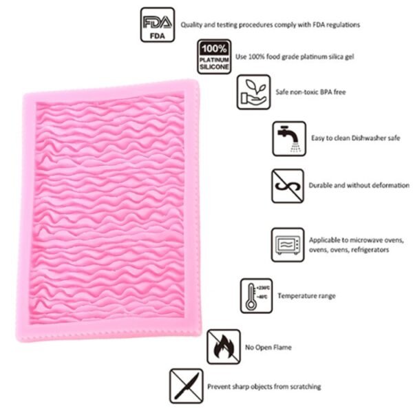 Food Grade Fondant Silicone Mold Pleated Skirt Cake Decorating Tool, CC562