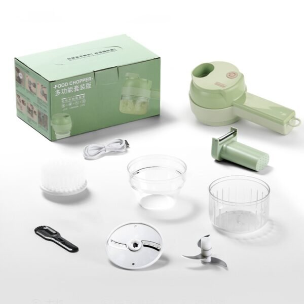 4 In 1 Handheld Electric Vegetable Cutter Set Garlic Mud Masher Garlic Chopper