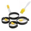 4-Pack Anti-Hot Egg Rings Non-Stick Round Fried Egg Maker Mold, 4-Pack Anti-Hot