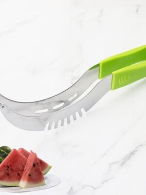 YG-WS03 Stainless Steel Watermelon Clip Easy Access Integrated Plastic Handle Cantaloupe Cut Fruit Cutting Device, Watermelon Clip