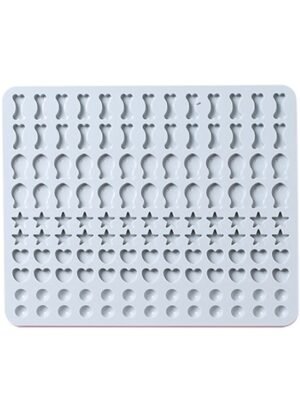 130 Grids Silicone Mat Baking Mold Mini Pet Snacks Dog Food Baking Pan Mold Biscuit Cake Mold, Blue, Pink
