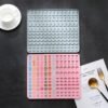 130 Grids Silicone Mat Baking Mold Mini Pet Snacks Dog Food Baking Pan Mold Biscuit Cake Mold, Blue, Pink