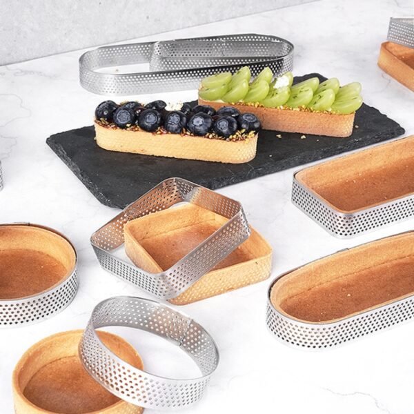 BN1006 Stainless Steel Mousse Circle Thickened Perforated Cake Mold DIY Baking Tools, Rectangle(7 inches), Square(2.9 inches), Square(3.3 inches), Square(3.9 inches), Square(4.7 inches), Round(2.7 inches), Oval(4.7 inches), Round(3 inches)...