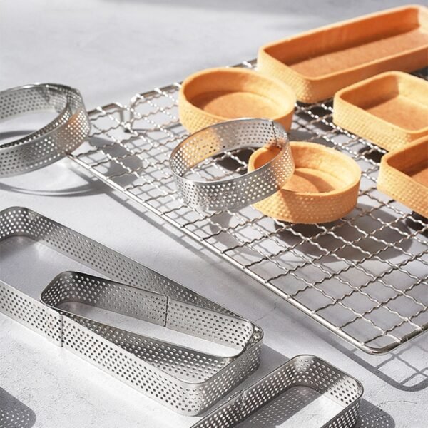BN1006 Stainless Steel Mousse Circle Thickened Perforated Cake Mold DIY Baking Tools, Rectangle(7 inches), Square(2.9 inches), Square(3.3 inches), Square(3.9 inches), Square(4.7 inches), Round(2.7 inches), Oval(4.7 inches), Round(3 inches)...