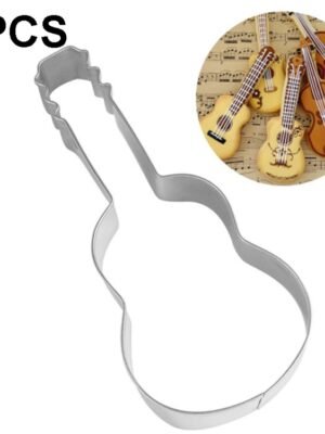 5pcs Guitar Shape Baking Biscuit Mold Stainless Steel Fondant Mousse Circle