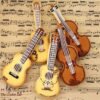 5pcs Guitar Shape Baking Biscuit Mold Stainless Steel Fondant Mousse Circle