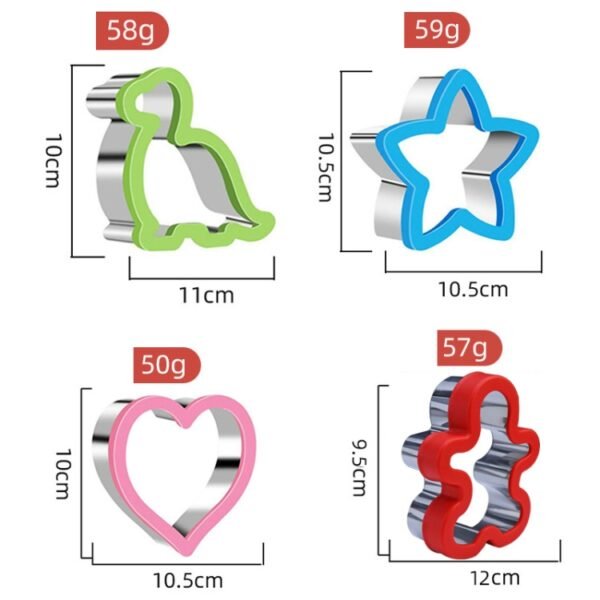 Stainless Steel Sandwiches Bread Cutting Model With Guards Fruits Vegetable Cookie Mould, Large Love, Large Star, Large Dinosaur, Large Gingerbread Man