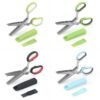 Five-Layer Vegetable Scissors Office Shredding Stainless Steel Scissors, Green White, Black Red, Green Gray, Blue Gray