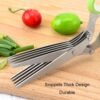 Five-Layer Vegetable Scissors Office Shredding Stainless Steel Scissors, Green White, Black Red, Green Gray, Blue Gray