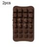 2pcs Silicone Chocolate Mold Jelly Christmas Candy Cake Mould, Style:, Gift Box, Shell, Star, Heart To Heart