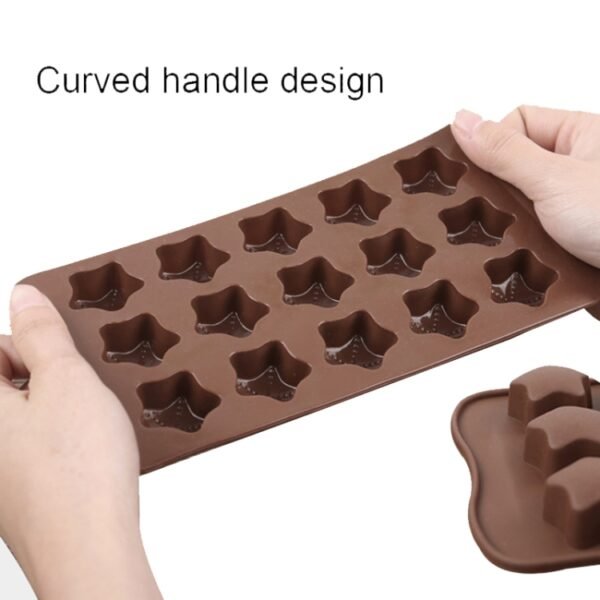 2pcs Silicone Chocolate Mold Jelly Christmas Candy Cake Mould, Style:, Gift Box, Shell, Star, Heart To Heart