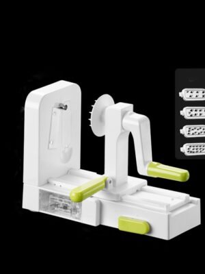 Grater Vegetable Potato Spiral Slicer Whirlwind Fruit Vegetable Spiral Machine, White, Green
