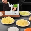 Grater Vegetable Potato Spiral Slicer Whirlwind Fruit Vegetable Spiral Machine, White, Green