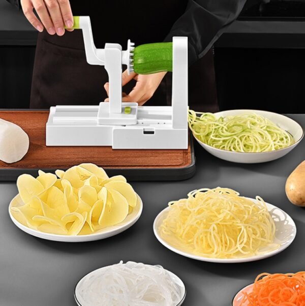 Grater Vegetable Potato Spiral Slicer Whirlwind Fruit Vegetable Spiral Machine, White, Green