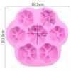 7 Cells Small and Large Cat Paw Silicone Cake Mould Cartoon DIY Handmade Essential Oil Soap Moulds, Pink, Light Blue