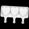 3 Grids Heart Shape Ice Cream Model DIY Pudding Mold Without Stick, 3 Grids Heart
