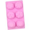 6 Grids 3 Groups Flower Shape Silicone Cake Mold Baking DIY Handmade Soap Model Sunflower Moon Cake Mold, 6 Grids Flower