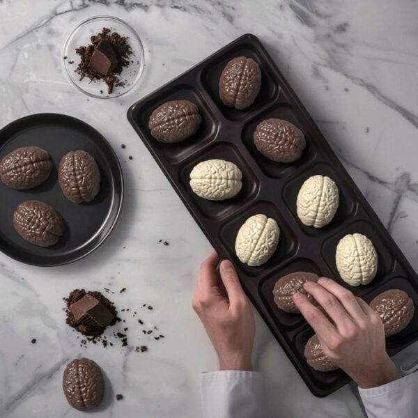 10 Grids Brain Halloween Chocolate Mould Homemade Brain Cake Mould DIY Candy Soft Molds, 10 Grids Brain