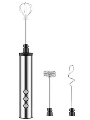 3In1 Portable Rechargeable Handheld Electric Egg Beater Mini Milk Frother For Baking, Rechargeable
