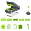 Multi-Function Vegetable Chopper Mandoline Slicer Upgrade Lock Design & Finger Guard, 15 In 1 Gray Green, 15 In 1 Black Cover, 15 In 1 White Cover, 15 In 1 White Green, 18 In 1 White Cover, 18 In 1 Black Cover