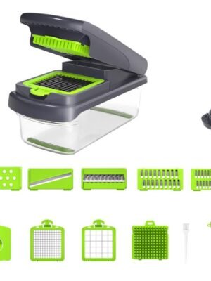 Multi-Function Vegetable Chopper Mandoline Slicer Upgrade Lock Design & Finger Guard, 15 In 1 Gray Green, 15 In 1 Black Cover, 15 In 1 White Cover, 15 In 1 White Green, 18 In 1 White Cover, 18 In 1 Black Cover