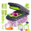 Multi-Function Vegetable Chopper Mandoline Slicer Upgrade Lock Design & Finger Guard, 15 In 1 Gray Green, 15 In 1 Black Cover, 15 In 1 White Cover, 15 In 1 White Green, 18 In 1 White Cover, 18 In 1 Black Cover