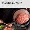 500W 6L Large-Capacity Stainless Steel Meat Grinder Multifunctional Garlic Chopper, EU Plug, UK Plug