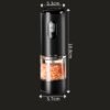 Electric Grinder for Pepper, Salt & Coffee USB Type-C Fast Charging, Adjustable Coarseness, Built-in LED Light
