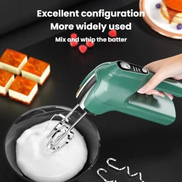 Home Use Handheld Electric Egg Whisk Wireless Dual-Head Dough Mixer & Blender