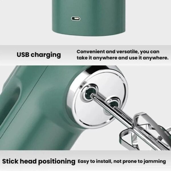 Home Use Handheld Electric Egg Whisk Wireless Dual-Head Dough Mixer & Blender