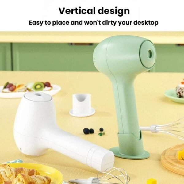 Wireless Electric Egg Whisk With Base Handheld Mini Multifunctional Milk Frother, Single White, Single Green, Dual-Head Green, Dual-Head White