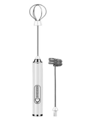 Wireless Handheld Electric Egg Whisk Milk & Coffee Frother, Dual-Head White, Dual-Head Black, Dual-Head With Bracket White, Dual-Head With Bracket Black