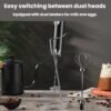 Wireless Handheld Electric Egg Whisk Milk & Coffee Frother, Dual-Head White, Dual-Head Black, Dual-Head With Bracket White, Dual-Head With Bracket Black